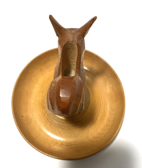 s-l1200.jpg Squirrel on Nut Bowl Hand Carved Wood Vintage Germany  FREE SHIPPING